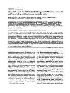 FULL PAPER  Internal Medicine Clinical Efficacy of a Novel Elimination Diet Composed of a Mixture of Amino Acids and Potatoes in Dogs with Non-Seasonal Pruritic Dermatitis