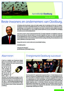 Aantrekkelijk Oostburg NIEUWSBRIEF NR.1 | MaartBeste inwoners en ondernemers van Oostburg,