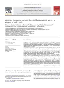 Marketing therapeutic precision: Potential facilitators and barriers to adoption of n-of-1 trials