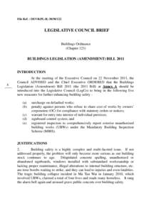 File Ref. : DEVB(PL-B[removed]LEGISLATIVE COUNCIL BRIEF Buildings Ordinance (Chapter 123)