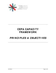 CEPA CAPACITY FRAMEWORK PRINCIPLES & OBJECTIVES[removed]