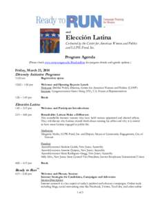 and  Elección Latina Co-hosted by the Center for American Women and Politics and LUPE Fund, Inc.