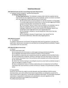 Model Rules Referenced ARCI[removed]Authorized Pari-mutuel Wagering Entity Requirements A. Totalisator System Standards - Facilities and Equipment