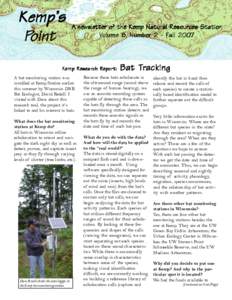 Kemp’s Point A newsletter of the Kemp Natur al Resour ces Station