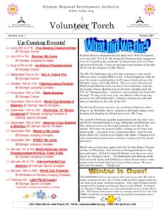 Olympic Regional Development Authority www.orda.org Volunteer Torch Volume 6, Issue 1