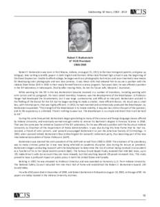 Celebrating 50 Years, [removed]Robert F. Borkenstein 6th ACJS President[removed]Robert F. Borkenstein was born in Fort Wayne, Indiana, on August 31, 1912, to German immigrant parents, and grew up