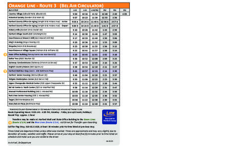 Orange Line - Route 3 (Bel Air Circulator) bus stop