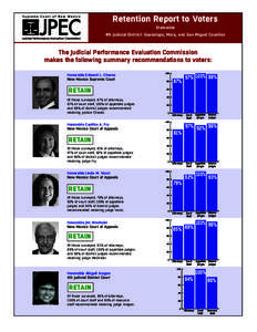 Retention Report to Voters Statewide 4th Judicial District: Guadalupe, Mora, and San Miguel Counties  The Judicial Performance Evaluation Commission