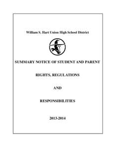 William S. Hart Union High School District  SUMMARY NOTICE OF STUDENT AND PARENT