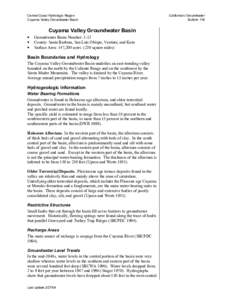 Hydrology / Geotechnical engineering / Cuyama Valley / Cuyama River / Hydraulic engineering / Groundwater / Cuyama /  California / Water table / Geography of California / Water / Aquifers