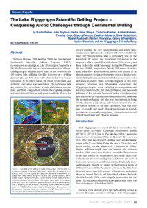 Science Reports  The Lake El’gygytgyn Scientific Drilling Project –