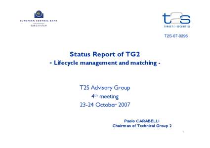 Microsoft PowerPoint - TG2 Status Report AG[removed]ppt