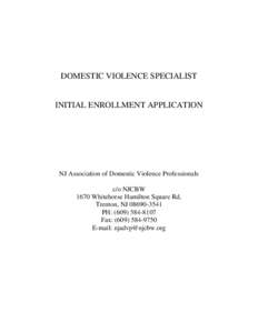 Family therapy / Gender-based violence / Email / Trenton /  New Jersey / Geography of New Jersey / Ethics / New Jersey / Abuse / Violence / Domestic violence