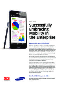 WH I TE PA PER  Successfully Embracing Mobility in the Enterprise