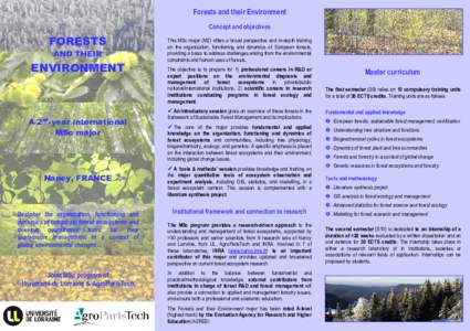 Forests and their Environment Concept and objectives FORESTS AND THEIR