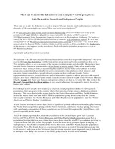 “How can we model the behavior we seek to inspire?” An On-going Series State Humanities Councils and Indigenous Peoples 