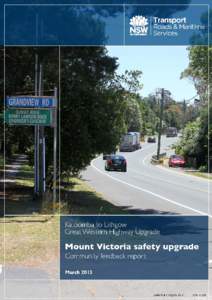 Katoomba to Lithgow - Mount Victoria safety upgrade - Community feedback report - March 2013