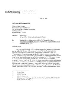 July 24,2007 Via E-mail and Overnight Mail Office of Chief Counsel Division of Corporation Finance U.S. Securities and Exchange Commission