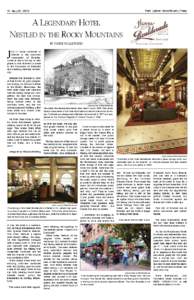Park Labrea News/Beverly Press  18 May 20, 2010 A LegendAry HoteL nestLed in tHe rocky MountAins