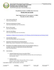 STATE OF CALIFORNIA | Business, Consumer Services, and Housing Agency  GOVERNOR EDMUND G. BROWN JR. DIRECTOR PHYLLIS W. CHENG  DEPARTMENT OF FAIR EMPLOYMENT & HOUSING