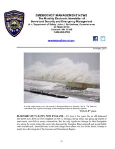 EMERGENCY MANAGEMENT NEWS The Monthly Electronic Newsletter of Homeland Security and Emergency Management N.H. Department of Safety, John J. Barthelmes, Commissioner 33 Hazen Drive Concord, NH 03305