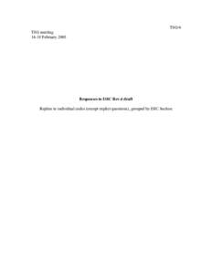 TSG/6 TSG meeting[removed]February 2005 Responses to ISIC Rev.4 draft Replies to individual codes (except explict questions), grouped by ISIC Section