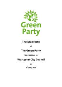 The Manifesto of The Green Party for elections to