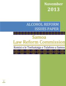 NovemberALCOHOL REFORM ISSUES PAPER