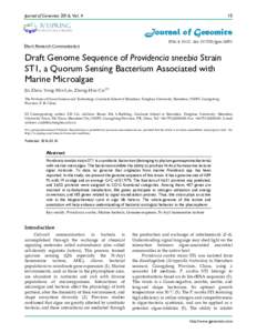 Journal of Genomics 2016, Vol. 4  Ivyspring International Publisher  Short Research Communication