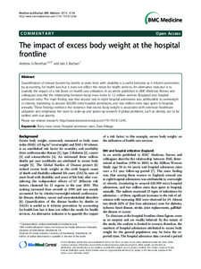 The impact of excess body weight at the hospital frontline