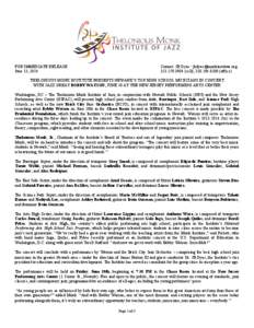 Newark Public Schools/BCJO/Bobby Watson[removed]Newark Concert Press Release