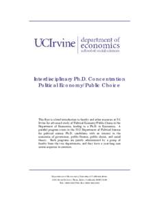 Interdisciplinary Concentration in Political Economy/Public Choice