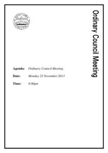 Agenda:  Ordinary Council Meeting Date: