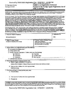 Received by NSD/FARA Registration Unit:22:04 PM ° OMB No. 1124^)006; Expires April 30,2017 U.S. Depa rtment of Justice Exhibit A to Registration Statement Washington, DC 20530