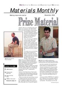 ANU Centre for Science and Engineering of Materials  Materials Monthly Making materials matter  December 2002