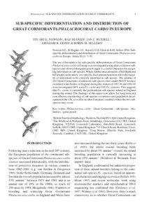 Newson et al.: SUB-SPECIFIC DIFFERENTIATION OF GREAT CORMORANTS  3