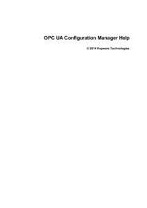 OPC UA Configuration Manager Help