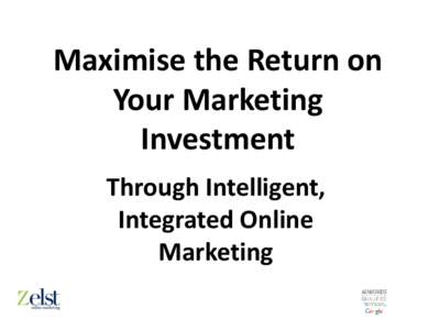 Maximise the Return on Your Marketing Investment