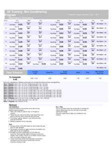 5K Training: 5km Conditioning Program Scotiabank Calgary Marathon, June 1, [removed]Recorded in Kilometers)