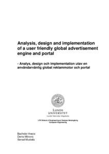 Analysis, design and implementation of a user friendly global advertisement engine and portal - Analys, design och implementation utav en användarvänlig global reklammotor och portal