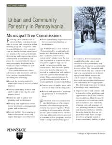 FACT SHEET NUMBER 2  Urban and Community Forestry in Pennsylvania Municipal Tree Commissions