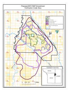 Proposed BFO RMP Amendment Fortification Creek Area T054 R077W  T054