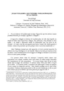 2005 Jules Vuillemin ,les systèmes philosophiques et la vé…慭瀻