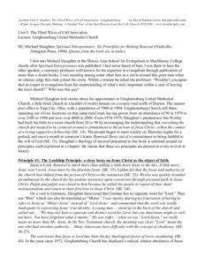 Lecture Unit 5: Kueker, The Third Wave of Cell Innovation: Ginghamsburg by David Kueker (www.disciplewalk.com) Major League Disciple Making: A Guided Tour of the Best Research on the Cell Church (IFD580) - www.beadisciple.com