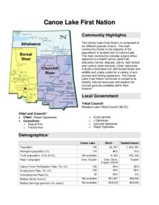 Canoe Lake First Nation Community Highlights Athabasca Boreal West Churchill