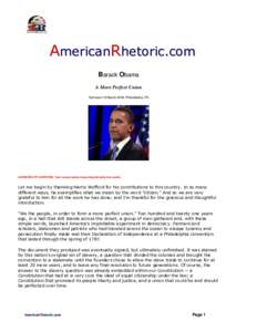 Condoleezza Rice / Jeremiah Wright / United States / Politics / Jeremiah Wright controversy / Republican National Convention / Barack Obama / A More Perfect Union / Politics of the United States