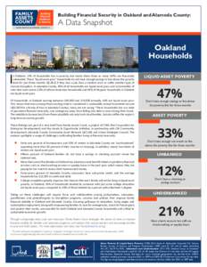 Building Financial Security in Oakland and Alameda County: OAKLAND & ALAMEDA COUNTY A Data Snapshot Oakland Households
