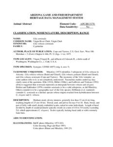 Endangered species / Gila / Roundtail chub / Woundfin / Virgin River / G. robusta / Arizona Game and Fish Department / Geography of Arizona / Arizona Native Fishes / Chub / Leuciscinae / Geography of the United States