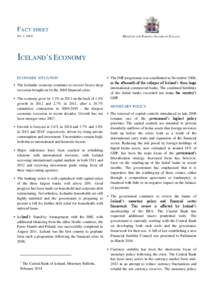 FACT SHEET NO. 1, 2014 MINISTRY FOR FOREIGN AFFAIRS OF ICELAND  ICELAND’S ECONOMY