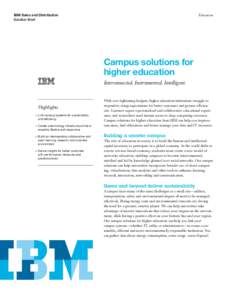 IBM Sales and Distribution Solution Brief Education  Campus solutions for